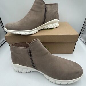 Women's Naot Zodiac Dual-Zip Stone Nubuck Booties Sz EUR 41/US 10 Comfort EUC